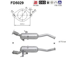 DPF Rußpartikelfilter Dieselpartikelfilter AS FD5029 Cordierit für OPEL MOVANO 3