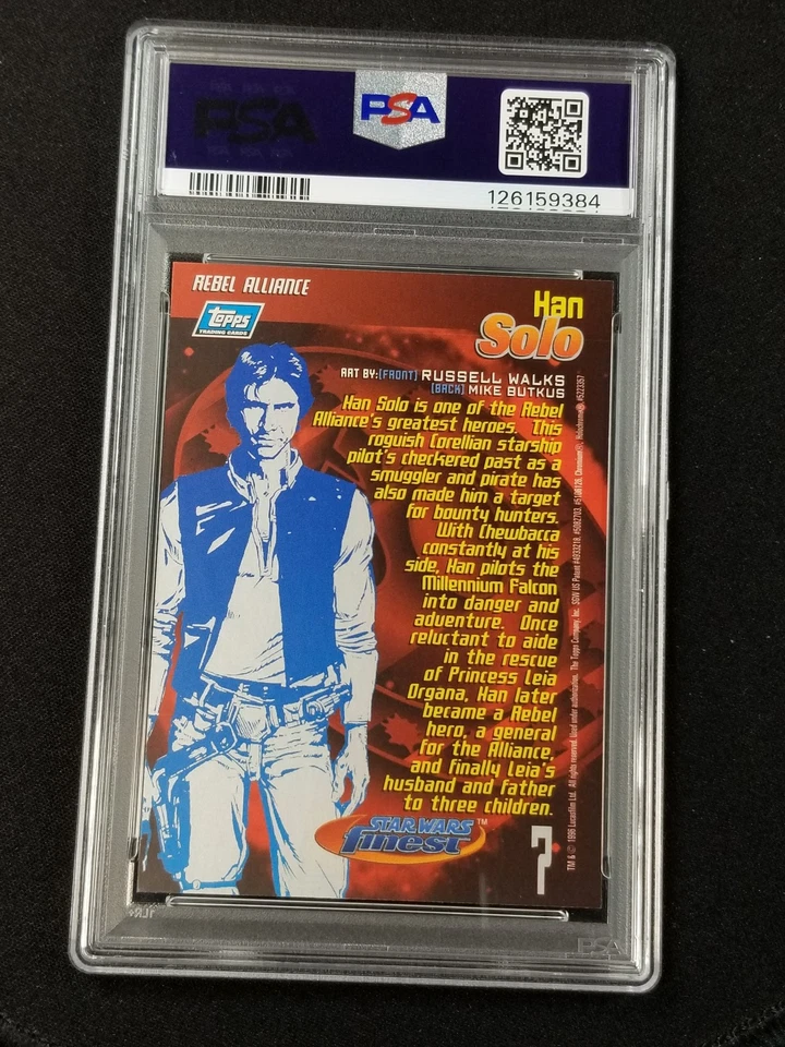 1996 Finest Star Wars #7 Han Solo PSA 10 - Image 2 of 2