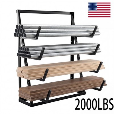 48x15x60in Heavy Duty Pipe Lumber Organizer Shelf 2000lb Lumber Storage Rack NEW