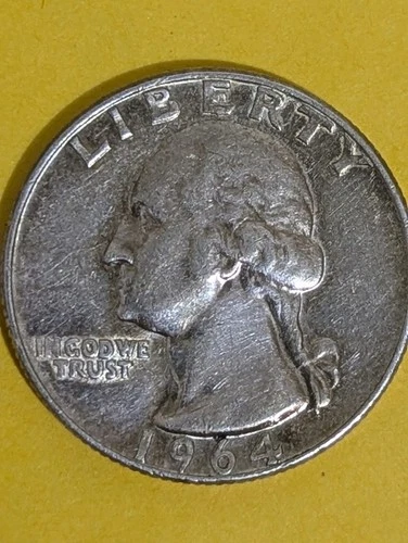 1964 no Mint Mark 90% Silver Washington  Quarter Great Condition