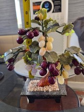 Vintage Jade and Amethyst Gemstone Bonsai Tree