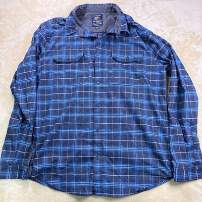 Helikon Tex The Original Flannel Shirt Mens Size L Blue Plaid Long Sleeve