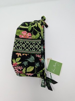 Rare VTG Vera Bradley Botanica Large Zip Cosmetic Makeup Bag Made in USA New
