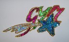 NEW GYM STAR Gymnastic Sequin Beaded Bling Applique Bright Colored Patch