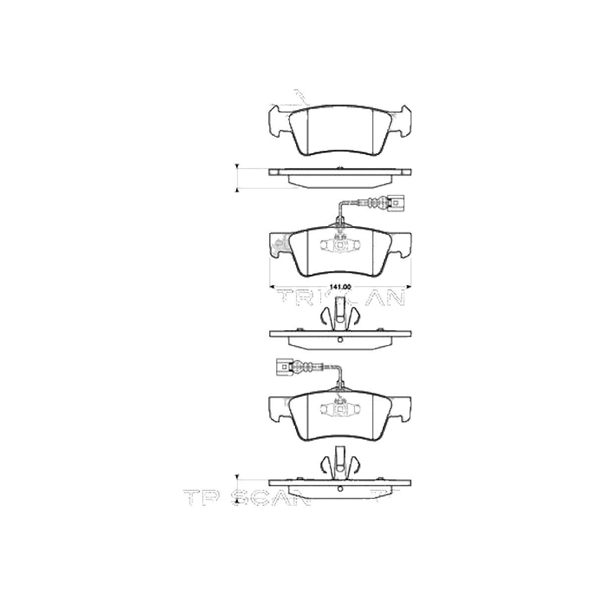Triscan Bremsbelagsatz, Scheibenbremse [Hersteller-Nr. 811029060] für VW - Bild 2