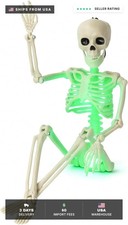 Kelool 16" Light Up Skeleton Halloween Decorations,1 Pack Posable Skeleton with