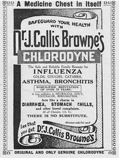 Dr J. COLLINS BROWNE'S Chlorodyne Flu Remedy - Antique Advertisement 1933