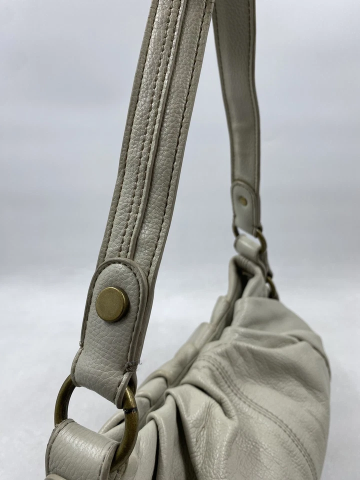 Vera Wang Women Ivory Leather Shoulder Bag - Image 4 of 4