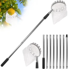 Fruit Picker Pole With Basket Telescoping Adjustable 11.5FT Apple Big Non-Woven