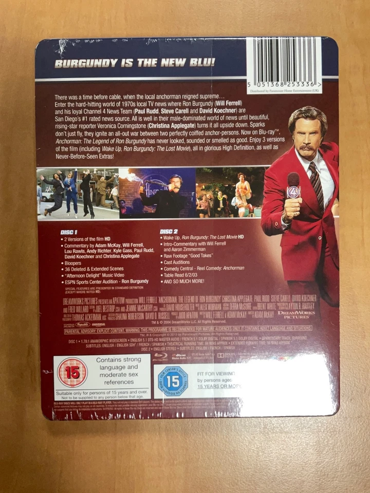 Anchorman blu ray steelbook new & sealed - Image 3 of 3