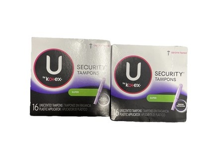 2 U by Kotex Security Tampons, Super Absorbency, Unscented, 16 Count