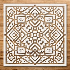 Intricate Geometric Patterns Symmetrical Wall Art Reusable Stencil - StencilAir