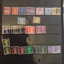 QEII UNSPECIFIED MIXED DEFINITIVE STAMPS.  Ex COLLECTION  all used on sheet. 