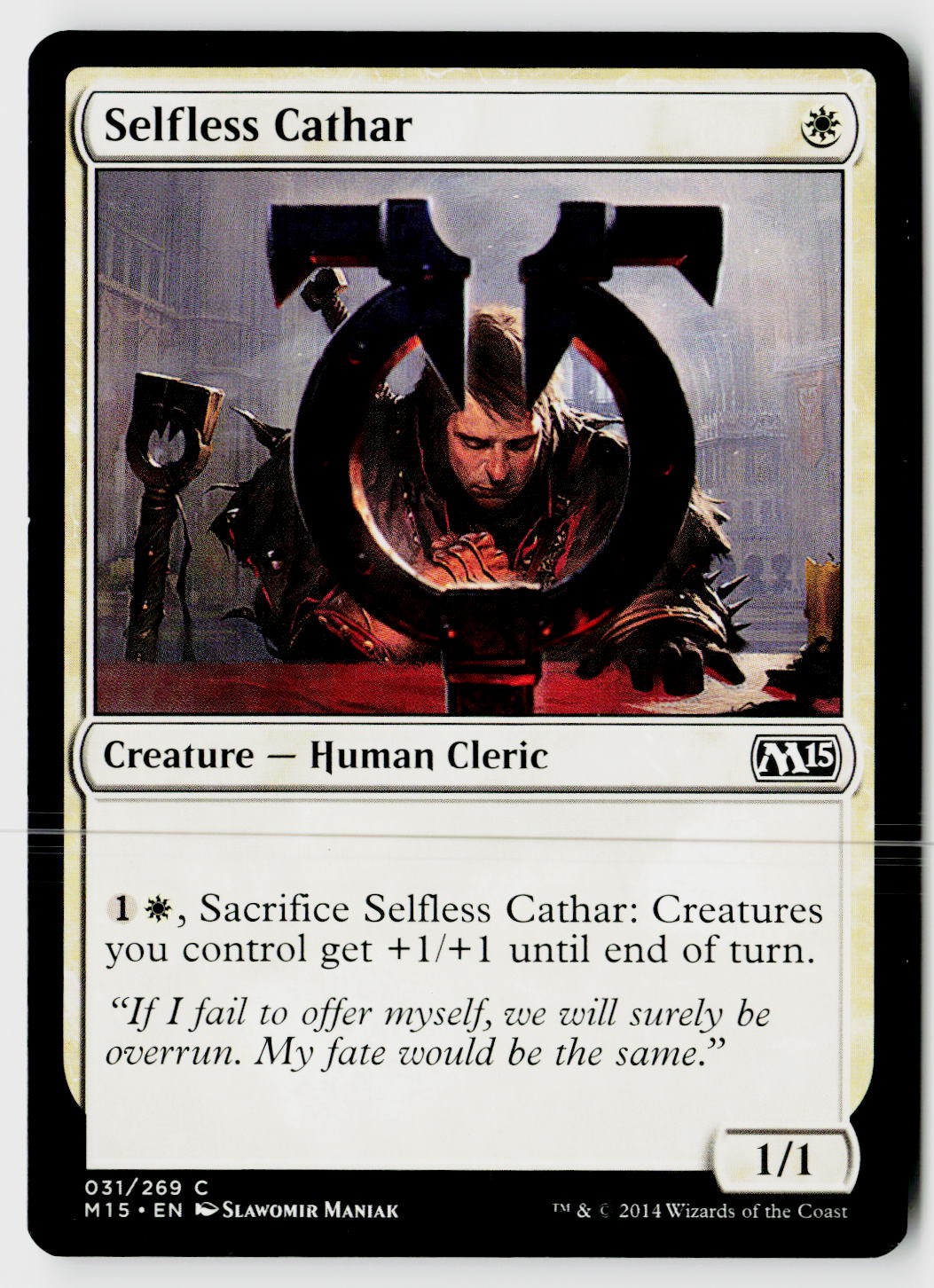 Selfless Cathar 31 Common Magic 2015 (M15) Magic: The Gathering Near Mint