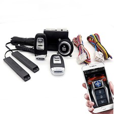 12V Car One  Key Start Remote Engine Start PKE System Including App  RF Remote