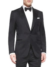 2,995 ERMENEGILDO ZEGNA - PEAK LAPEL Tuxedo Dinner Jacket 1-Piece - 36R