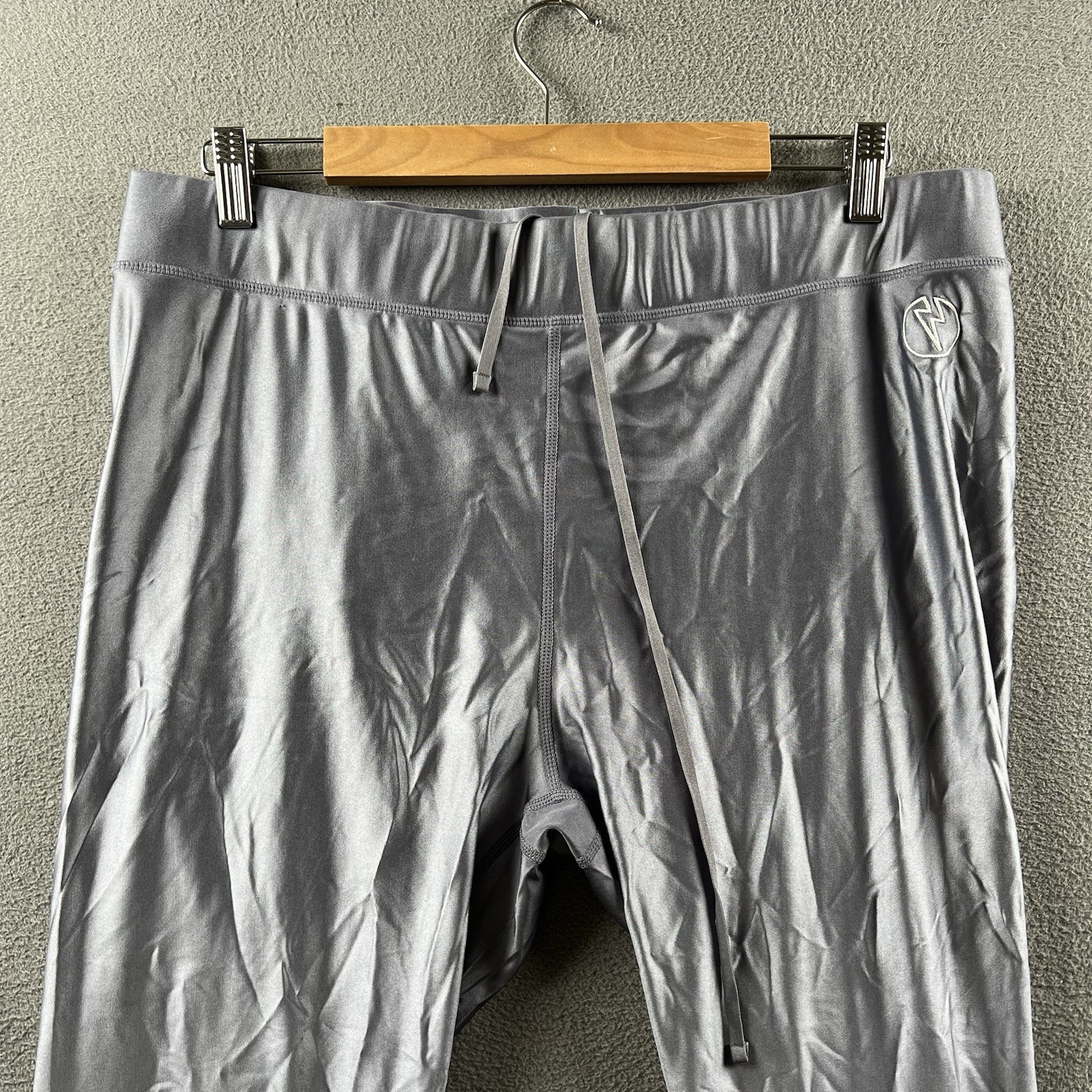 Kapow Leggings Mens XXL Silver Meggings Stretch 2XL Zip Pocket