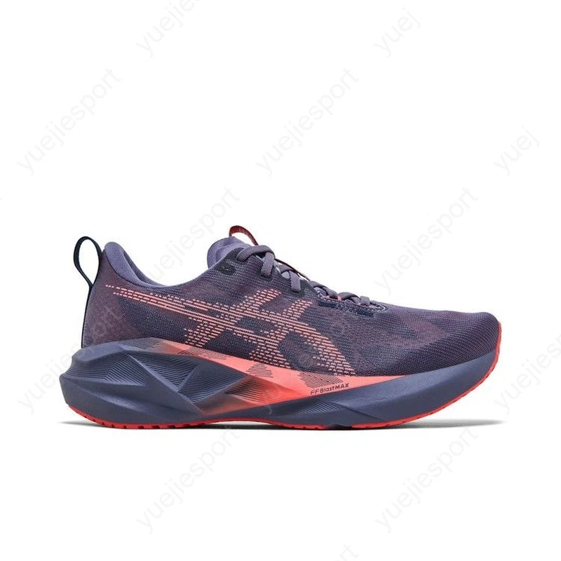 Asics Novoblast 5 Men\'s Size 11 Running Shoes Greyish Purple Coral Reef EUC SB18 Men main image 4