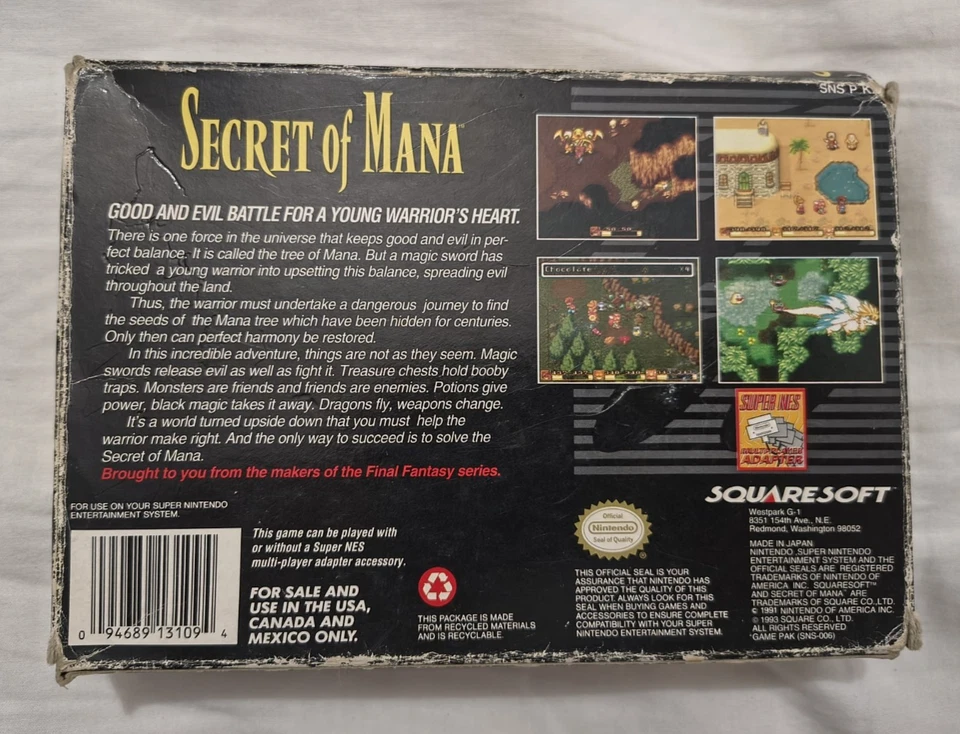 SoM | Secret Of Mana | Super Nintendo | Supernintendo | SNES USA Ntsc | SCATOLA - Immagine 3 di 4