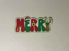 Merry Christmas Scrapbook Title Handmade Paper Pieced Die Cut