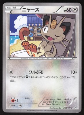 Pokémon Japanese Meowth Black Mega Gard. Camp Promo 250/XY-P NEAR MINT