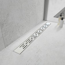 Linear Shower Drain, Shower Drain 36 inch with Bar Pattern Grate, Durable AISI 3