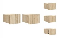 Nachttisch HäNgend 2Er Set Nachtschrank Sonoma-Eiche 33X34,5X24 Cm