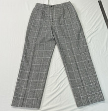 Pendleton Dress Pants Womens 8 100 Virgin Wool Houndstooth Pleated Check Plaid