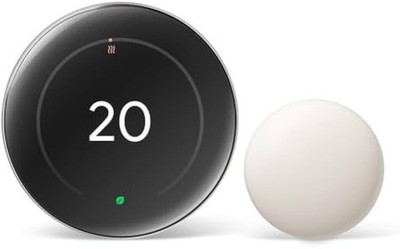 Google Nest Learning Thermostat 4G w/ Temperature Sensor 2G - Polished Silver 