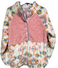 Simply Southern Fleece Pullover with Pink and White Aztec Pattern