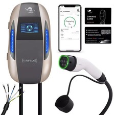 EV Charger 11kW Type 2, Electric Car Charger 4.3 Display 6 Meter Cable, WiFi APP