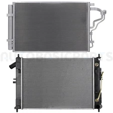 For 2014-2016 Hyundai Elantra Aluminum Radiator & AC Condenser Cooling Kit