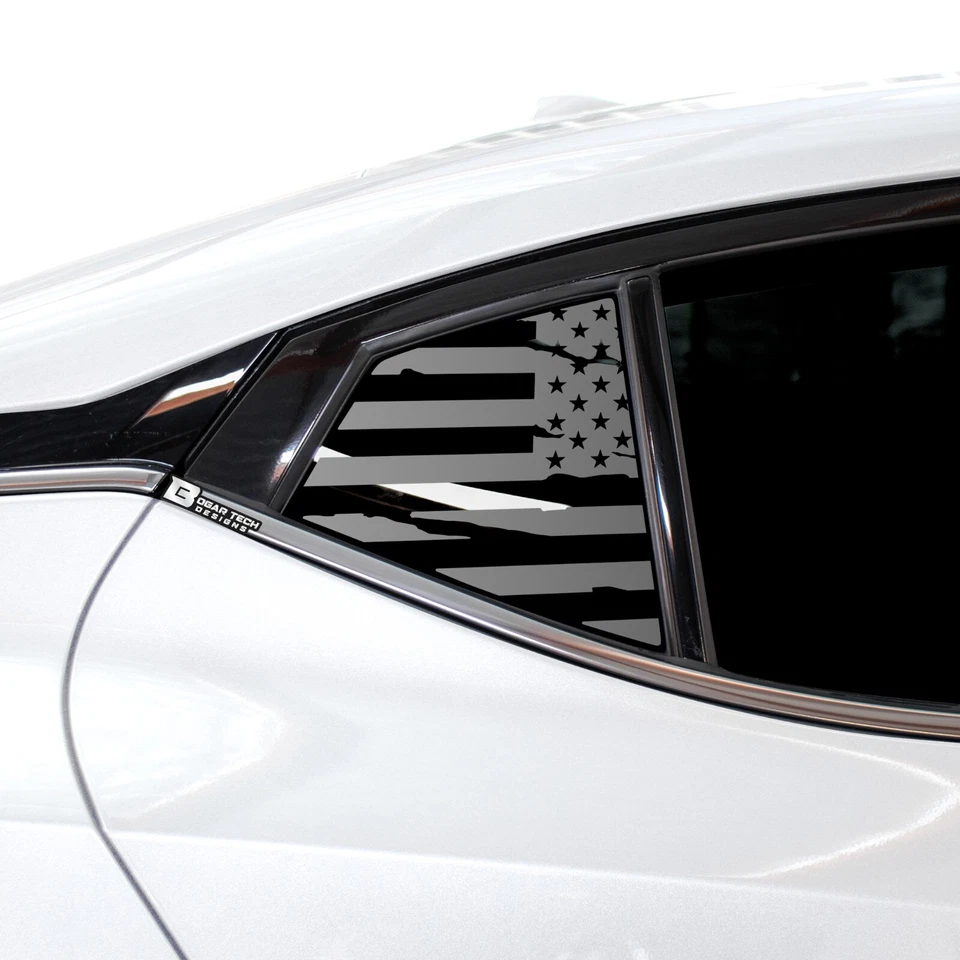 Se adapta a Nissan Máxima 2015-2023 Cuarto Ventana Bandera Americana Vinilo Calcomanía Adhesiva Foto 2 de 4