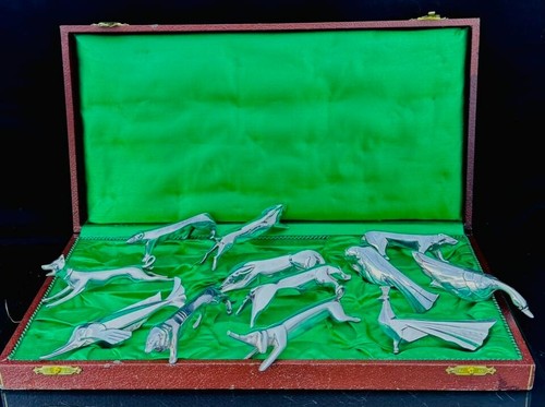 CHRISTOFLE GALLIA SANDOZ SET 12 PCS KNIFE HOLDER ANIMALS - Picture 2 of 11