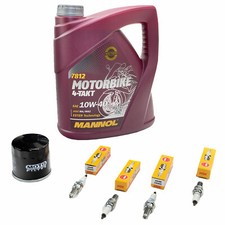 Inspektionspaket 4L Öl für Suzuki GSF 600 Bandit A8 2000-2004 Ölfilter+Zündkerze