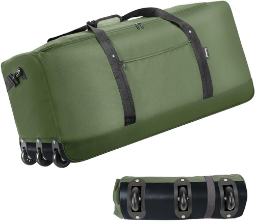 120L Foldable Rolling Duffel Bag with 3 Wheels Light Weight Travel Duffel bag...