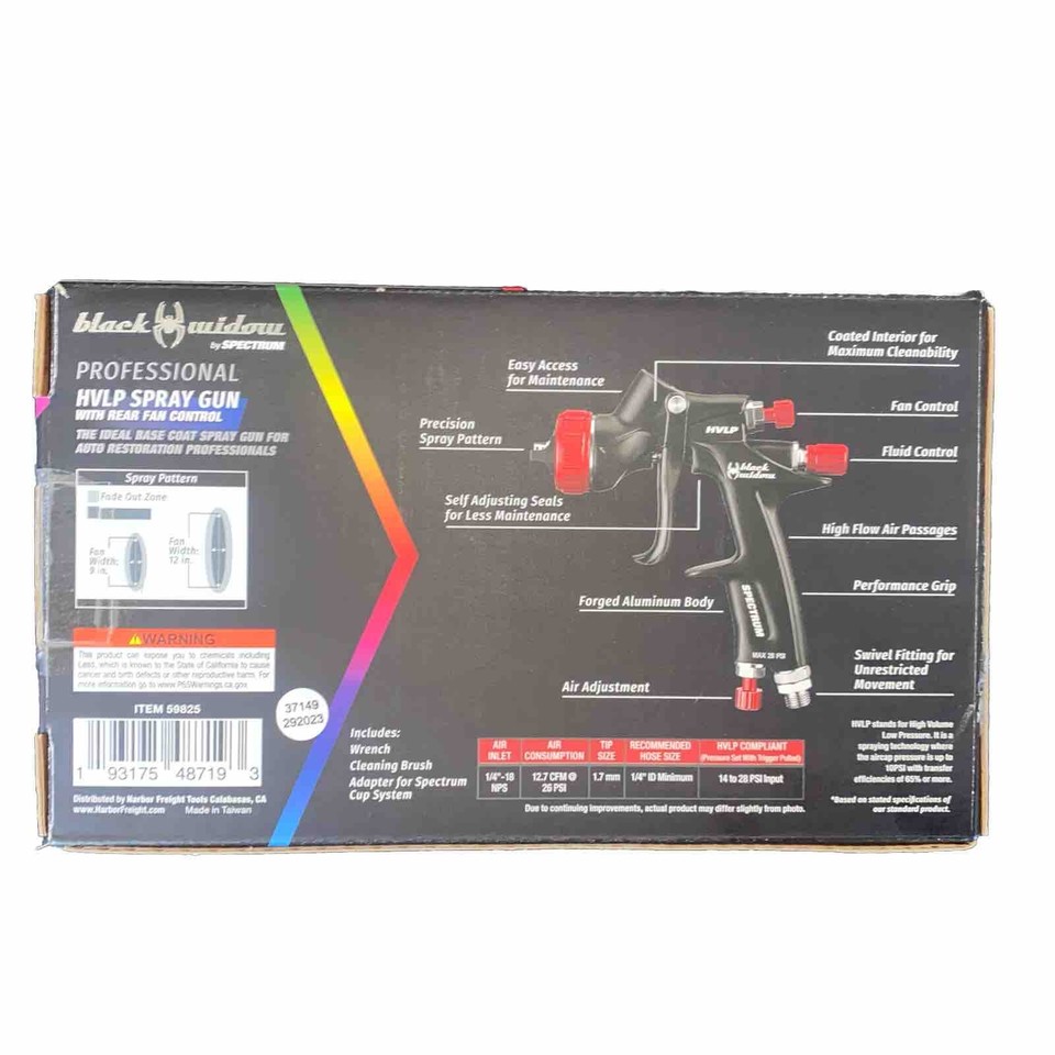 Black Widow By Spectrum Professional HVLP Spray Gun New eBay