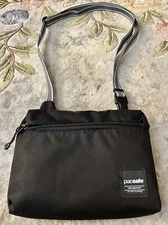 PACSAFE Slingsafe LX50 45200 Black 8.75”x6.25”x1.25” Crossbody Travel Bag - VG