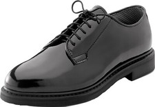 Negro Alto Brillo Brillante Oxfords Uniforme Zapatos Vestido Formal Servicio Militar Seguridad