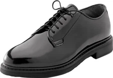 Black High Gloss Shiny Oxfords Uniform Shoes Formal Dress Military Duty Security