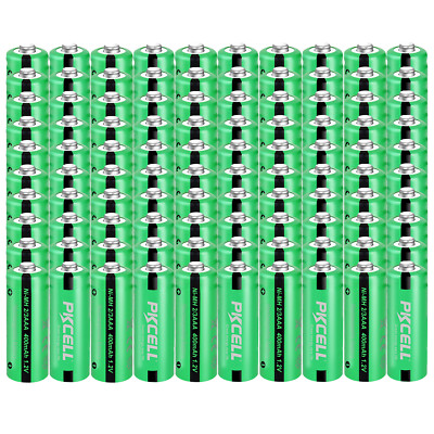 100PCS 1.2v 2/3AAA Size 400mAh Rechargeable Batteries Button Top for Solar Light