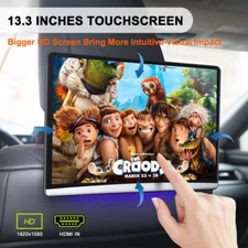 13.3"HD Car Headrest Monitor Video Player Android 11 Multimedia Player BT Music