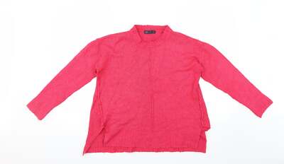 Marks and Spencer Damen Pullover Rosa Rundhals Acrylmischung Größe M
