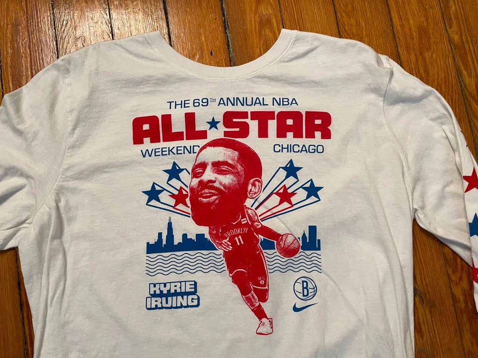 NBA All Star Game 2020 Chicago Nike Camiseta Manga Larga Kyrie Irving Hombres XL Foto 2 de 3