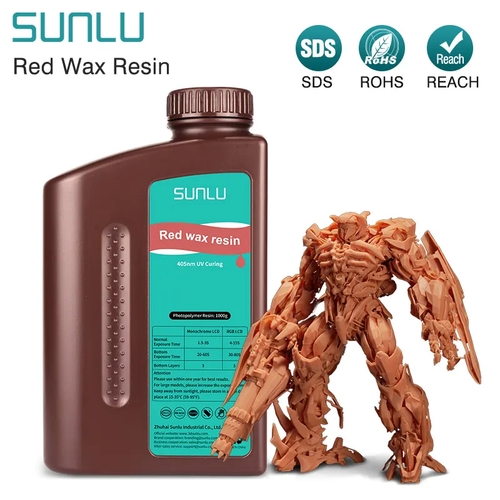 SUNLU Red Wax Resin 8.5k Extreme precision and performance 405nm UV Resins 1KG - Bild 1 von 7