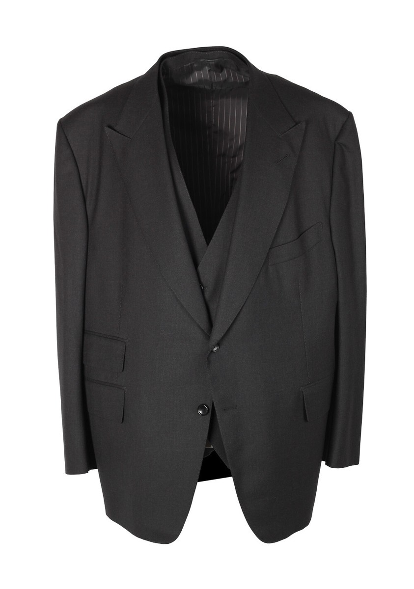 TOM FORD BRJ011JEX166LB999 関税送料込 TOM FORD Windsor Gray 3 Piece Suit Size 60 / 50R U.S. Wool