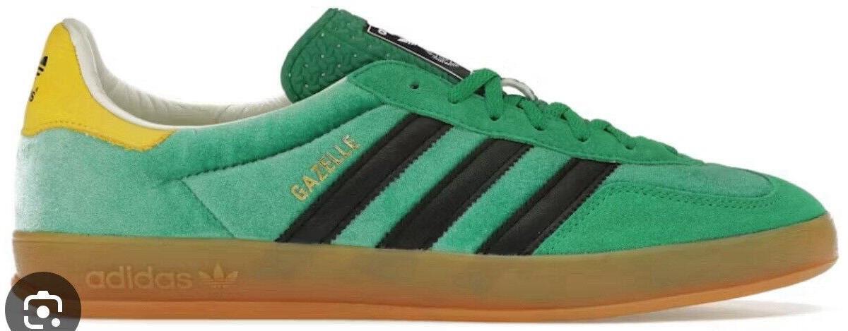 adidas gazelle silver green womens Adidas Gazelle Indoor White Collegiate Green main image 1