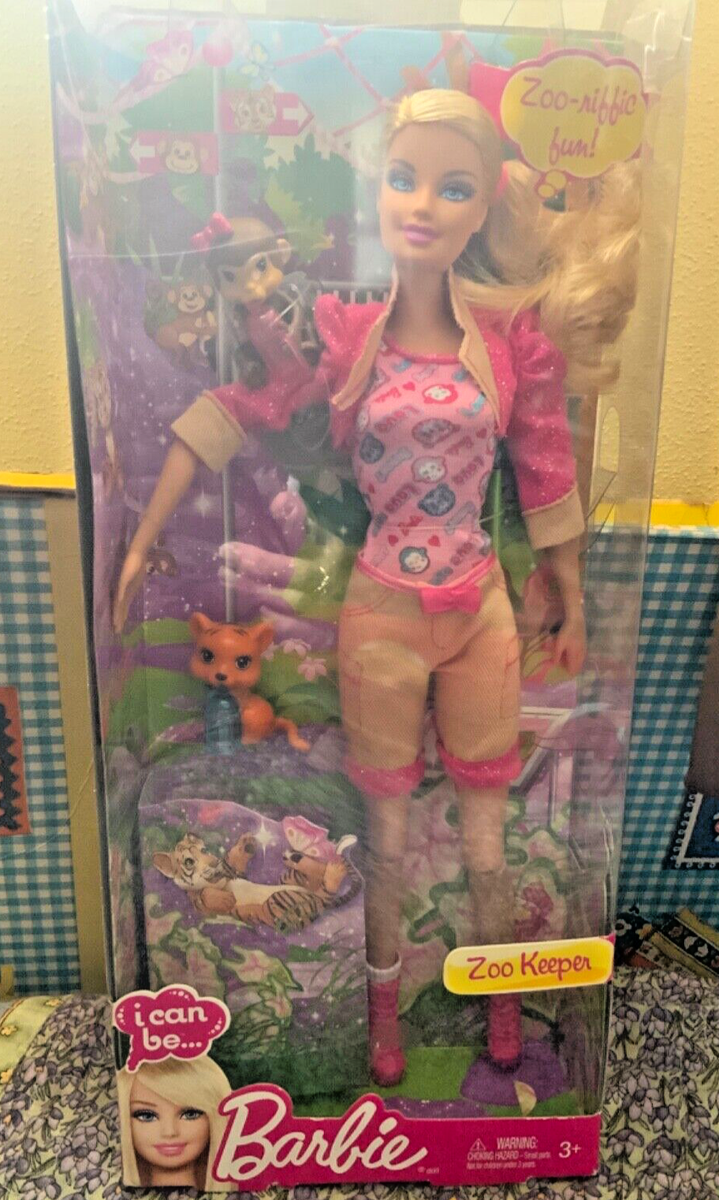 I Can Be Zoo Keeper Barbie doll 2012 Blonde NRFB X9077