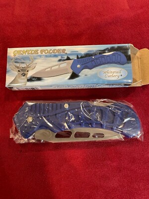 Whitetail Cutlery - Gentle Folder Knife Lock Back Blue Handle   3.75 '' New