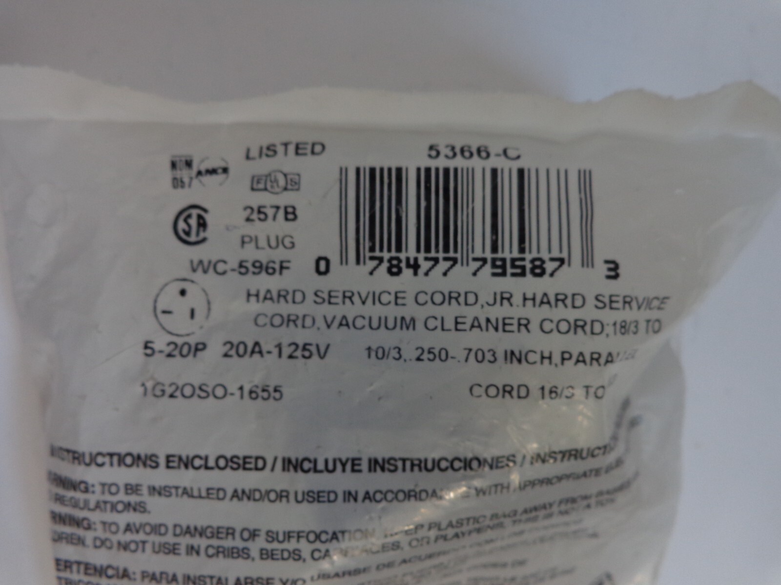 Leviton 5366-b Stecker 20A, 125V – Industriequalität, Gerade Klinge, Schwarz, Geerdet